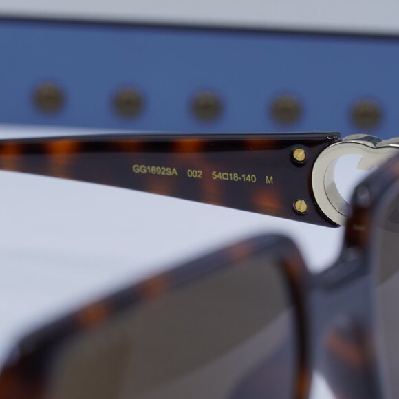 Gucci GG1692SA 002 Square Sunglasses - Dark Havana/Brown